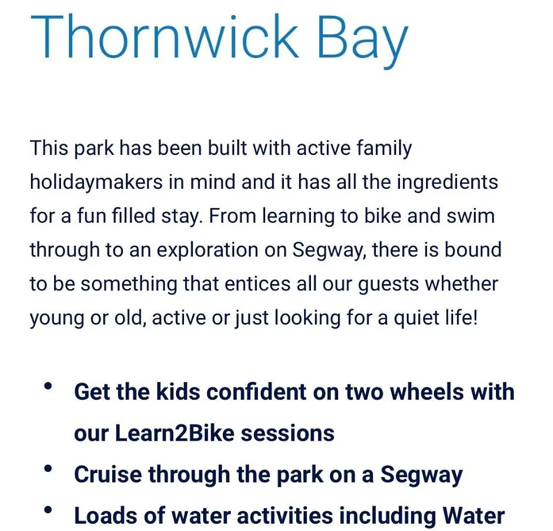 Hotel 45 Dunlin Dell. Thornwickbay Bridlington East Coast . à Flamborough Village de vacances